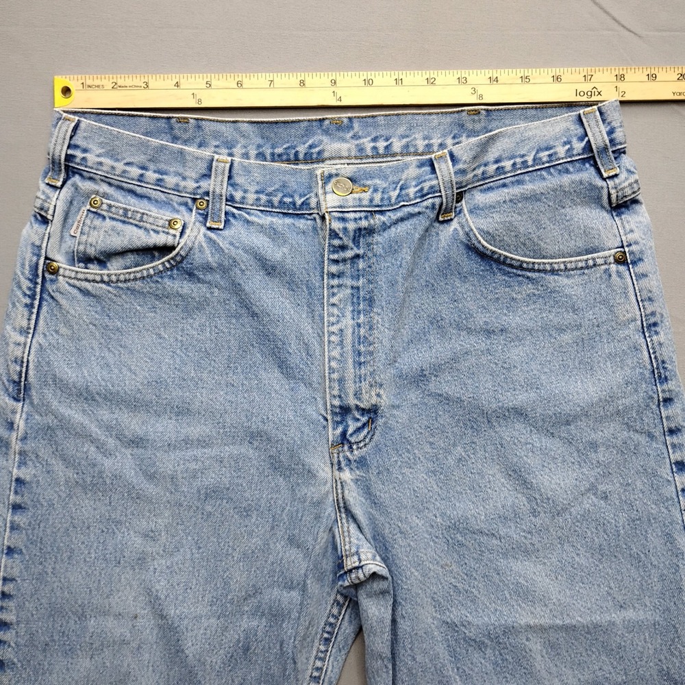 Carhartt B160 STW Mens Relaxed Fit Jeans Light Wash Vintage Union Made USA 38x30 - Picture 7 of 10